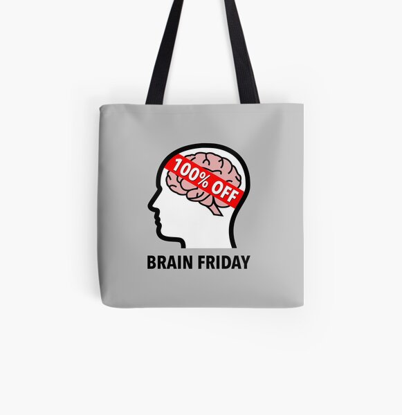 Brain Friday - 100% Off All-Over Graphic Tote Bag product image